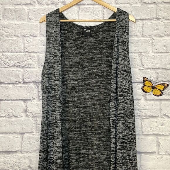 M & E Sleeveless Duster Cardigan Size Small - Picture 3 of 9